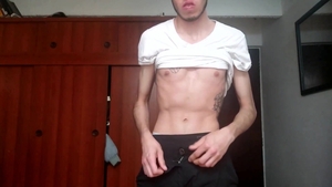 BarebackLatinoz: Solo skinny pumping in boxers